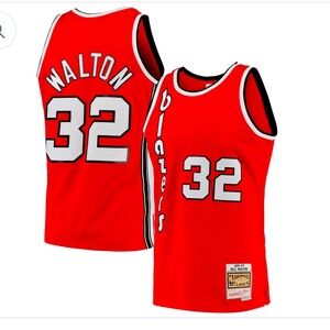 Men's Bill Walton Portland Trail Blazers 1976 Mitchell & Ness Red Hardwoo Jersey